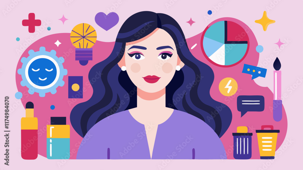 A woman makeup artist uses professional cosmetics to create makeup. A woman makeup artist uses professional cosmetics to create makeup.