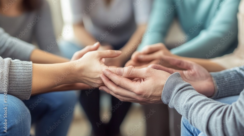 Obraz premium Group psychotherapy. Group support. Interest group., psychological illustration of psychotherapy.