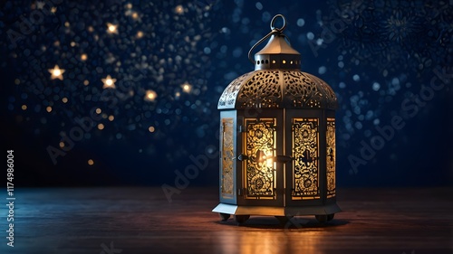 Ramadan Lantern with Arabic Ornament Decoration