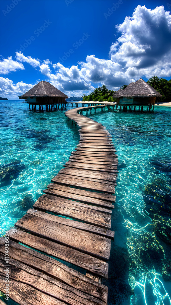 Tropical Wooden Pathway Paradise Tropical Wooden Pathway Paradise