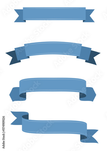 A collection of blue ribbons