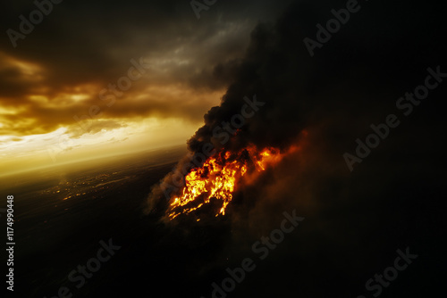 Oil Field Buring In The Desert, Alt photo