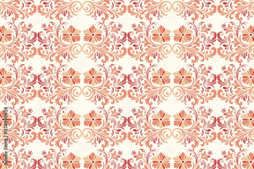 abstract seamless botanical design featuring vibrant floral elements and retro ethnic patterns for contemporary wallpaper and fabric use abstract seamless botanical design featuring vibrant floral elements and retro ethnic patterns for contemporary wallpaper and fabric use