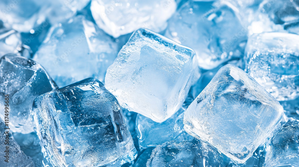 Close up ice cube background, winter blue ice cube texture background. Close up ice cube background, winter blue ice cube texture background.