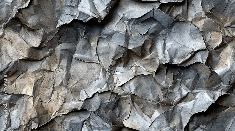 A close-up of crumpled, textured paper showcasing shades of gray and intricate folds. A close-up of crumpled, textured paper showcasing shades of gray and intricate folds.