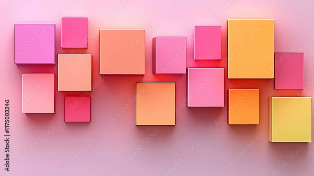 Colorful abstract shapes create modern art display studio digital artwork bright environment high angle contemporary design Colorful abstract shapes create modern art display studio digital artwork bright environment high angle contemporary design