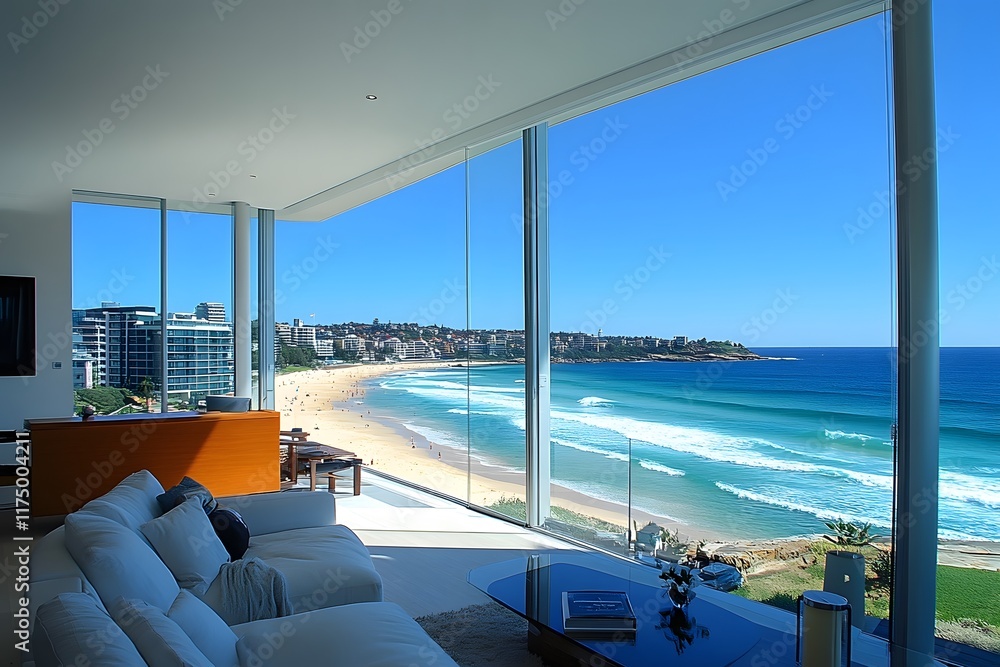 Fototapeta premium Luxury Living Room Overlooking Ocean