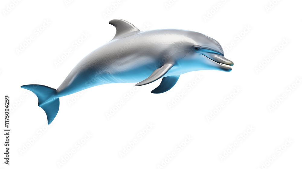 Beautiful realistic dolphin swimming on a transparent background Beautiful realistic dolphin swimming on a transparent background