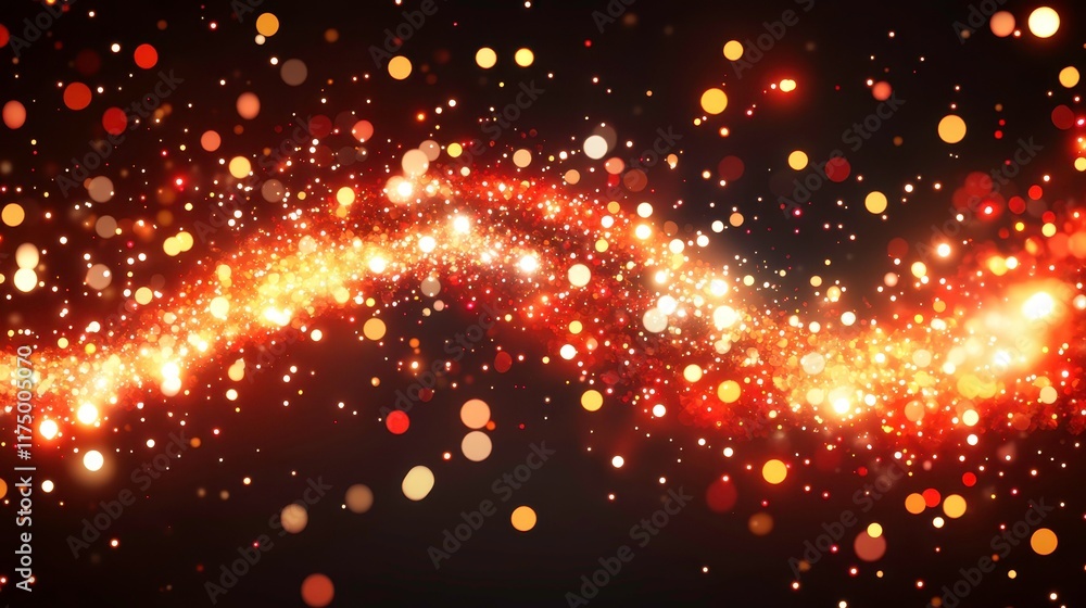 Obraz premium Dynamic sparkling light show abstract background digital art modern design close-up view celebration concept