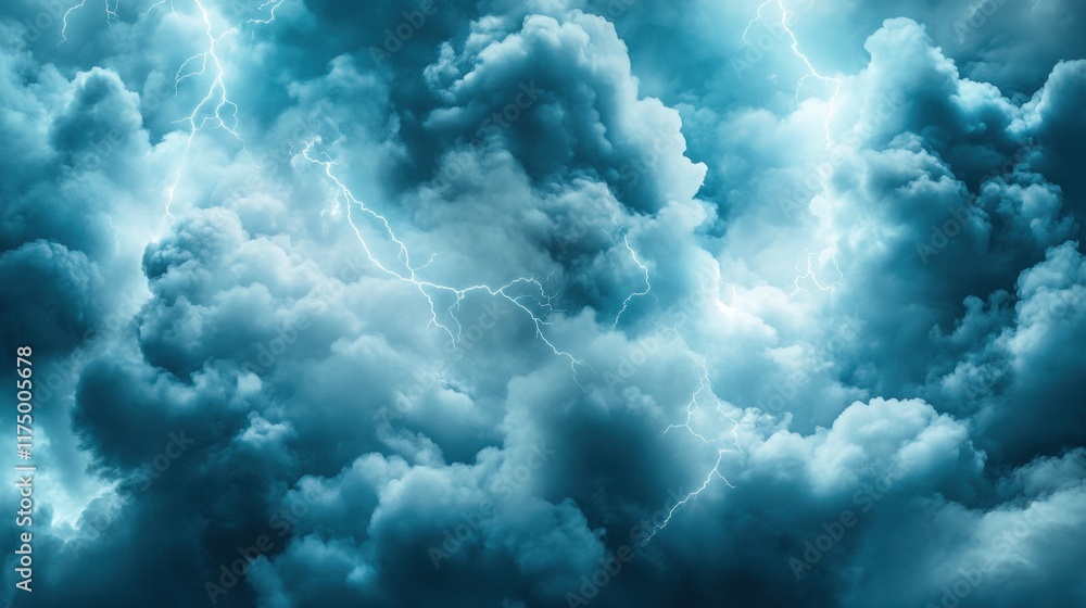 Dramatic Thunderstorm Cloudscape with Lightning Dramatic Thunderstorm Cloudscape with Lightning