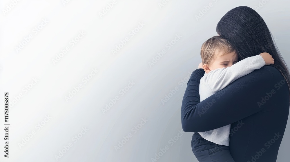 Simple Yet Emotional Line Sketch of a Parent Embracing a Child in Tender Moment Simple Yet Emotional Line Sketch of a Parent Embracing a Child in Tender Moment
