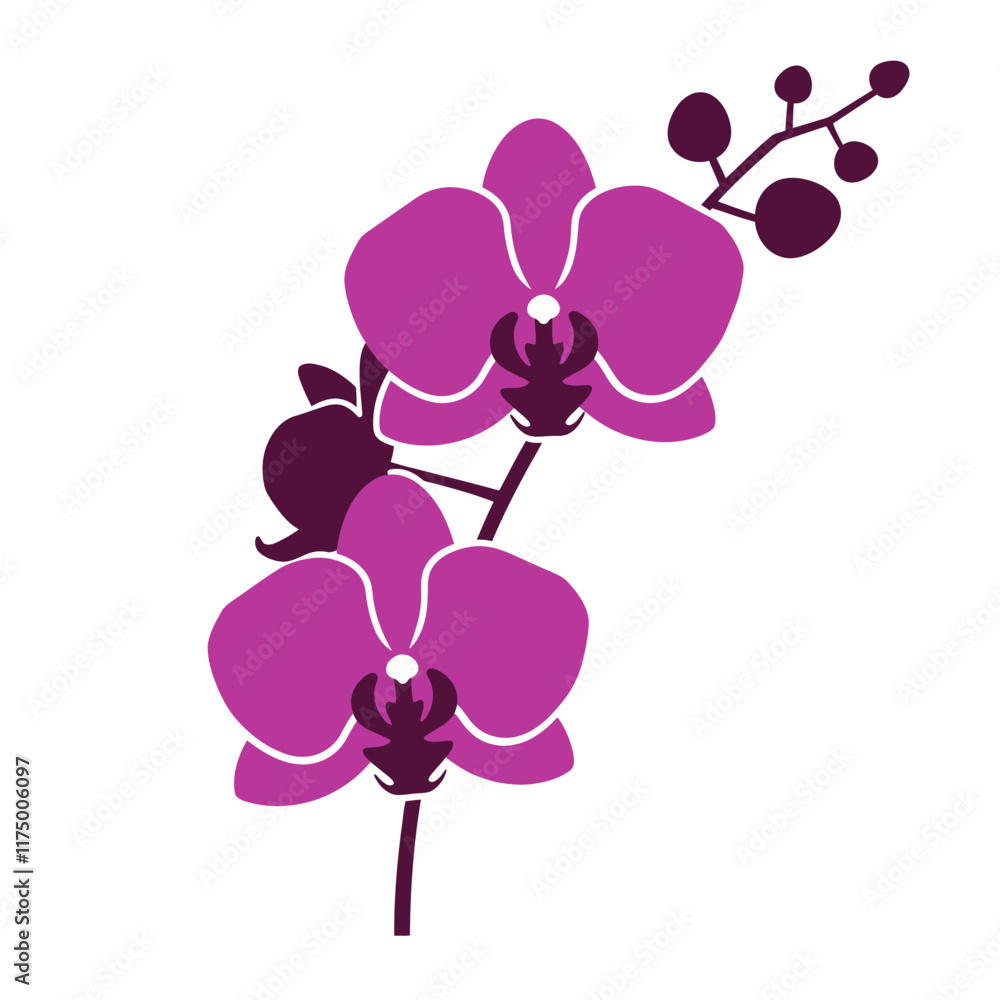 Minimalist Mid Century Modern Flower Vector Illustration on White Background. Minimalist Mid Century Modern Flower Vector Illustration on White Background.