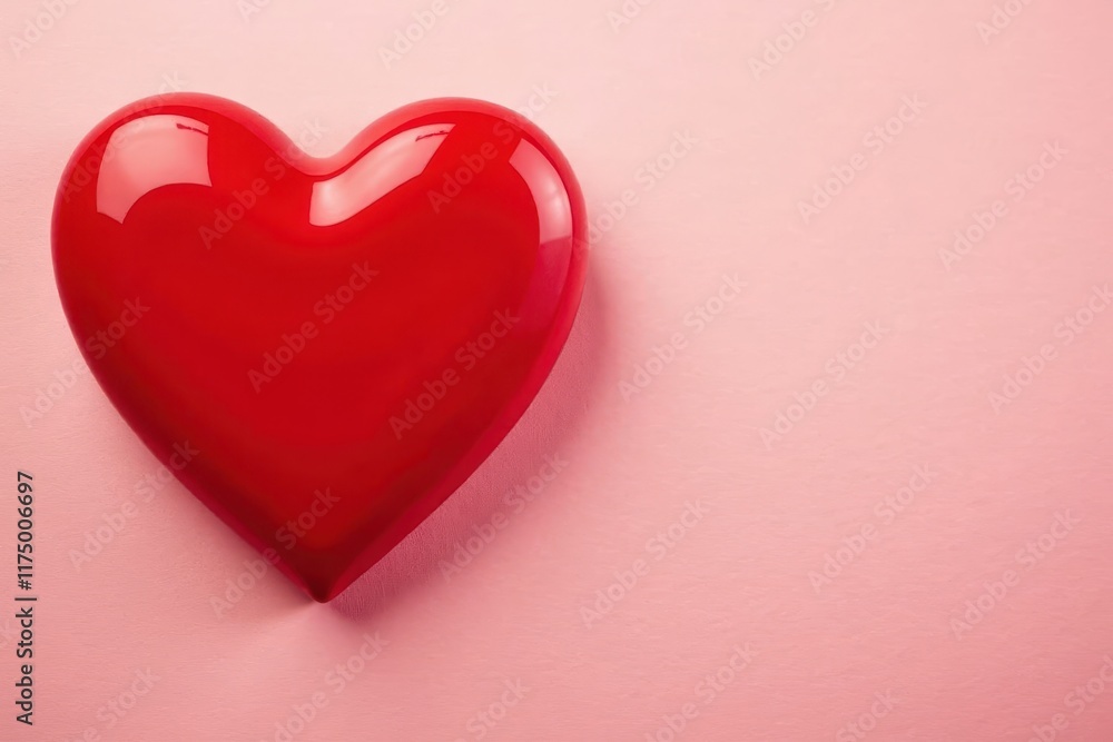 Fototapeta premium Classic red heart silhouette, perfect for Valentine's Day , elegant, red