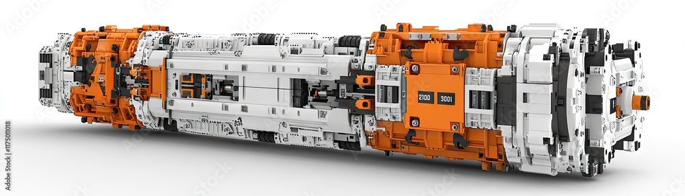 A detailed 3D model of an industrial drilling machine or tool. A detailed 3D model of an industrial drilling machine or tool.