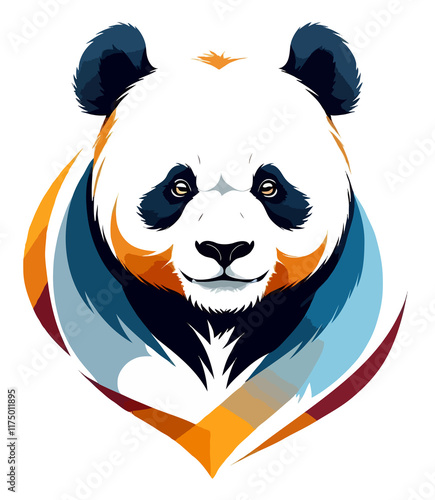 Panda Vector Art with Vibrant Colour Illustration photo