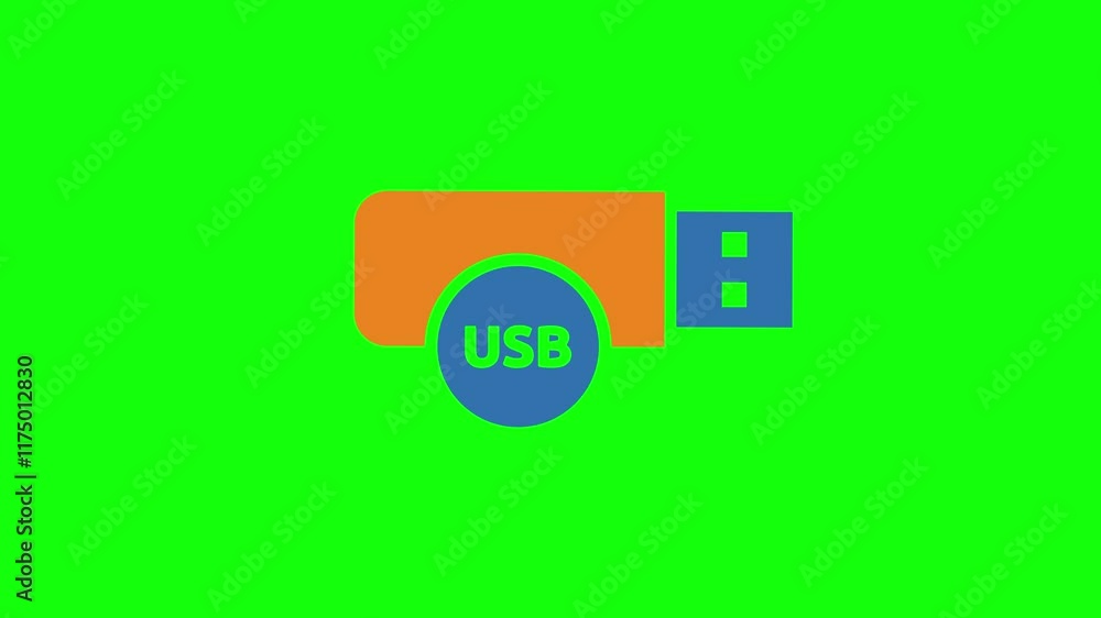 USB icon animation. data storage device. data transfer device. USB Flash Drive video. USB icon animation. data storage device. data transfer device. USB Flash Drive video.