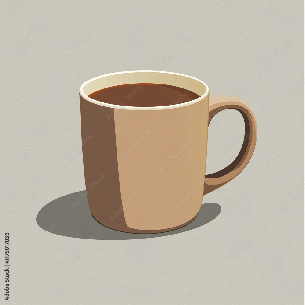 Vector Flat Illustration Coffee Mug Gray Vector Flat Illustration Coffee Mug Gray