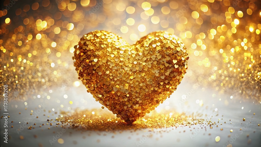 Golden Heart Particle Long Exposure Stock Photo - Abstract Love Concept Golden Heart Particle Long Exposure Stock Photo - Abstract Love Concept
