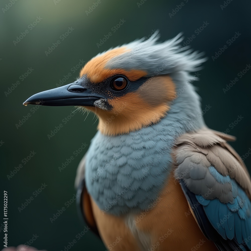 Fototapeta premium Close-Up Portrait of a Colorful Bird with Stunning Plumage in a Natural Setting