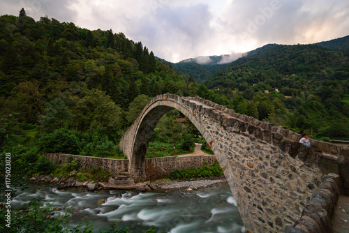 Senyuva Bridge on the Firtina River in Rize Turkey. Visit Turkey background photo