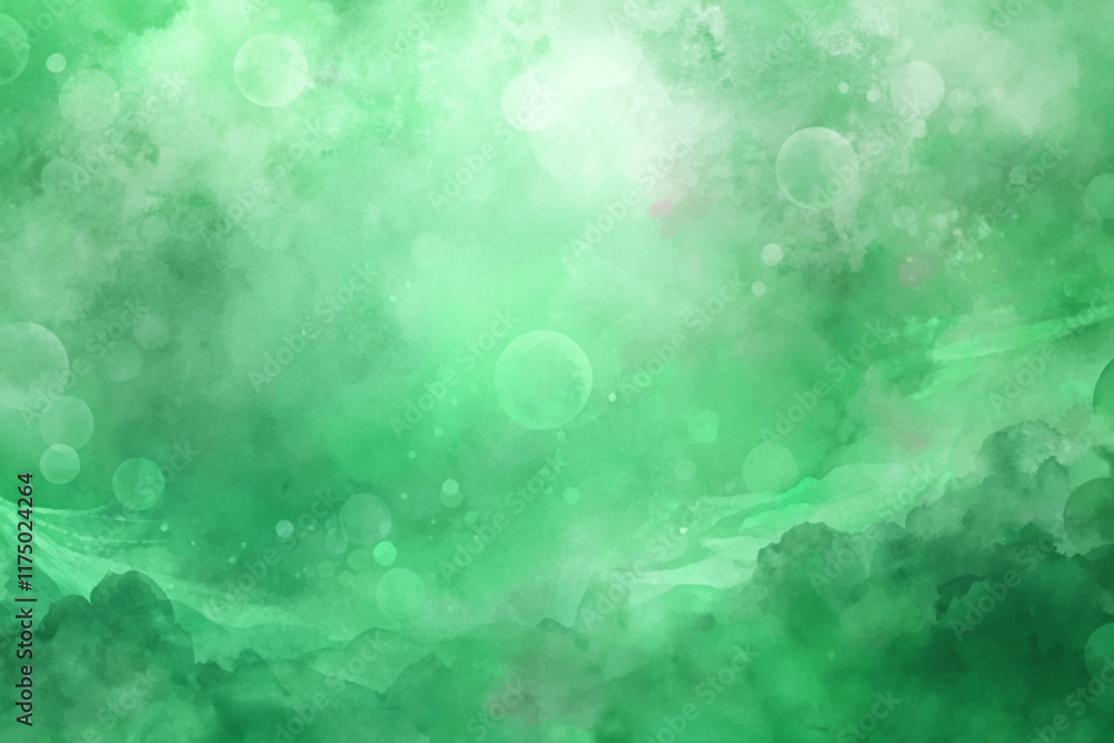 Obraz premium Soft green background, abstract watercolor texture, dreamy atmosphere, gentle bokeh effect, ideal for design projects.