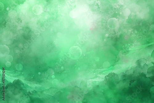 Soft green background, abstract watercolor texture, dreamy atmosphere, gentle bokeh effect, ideal for design projects.