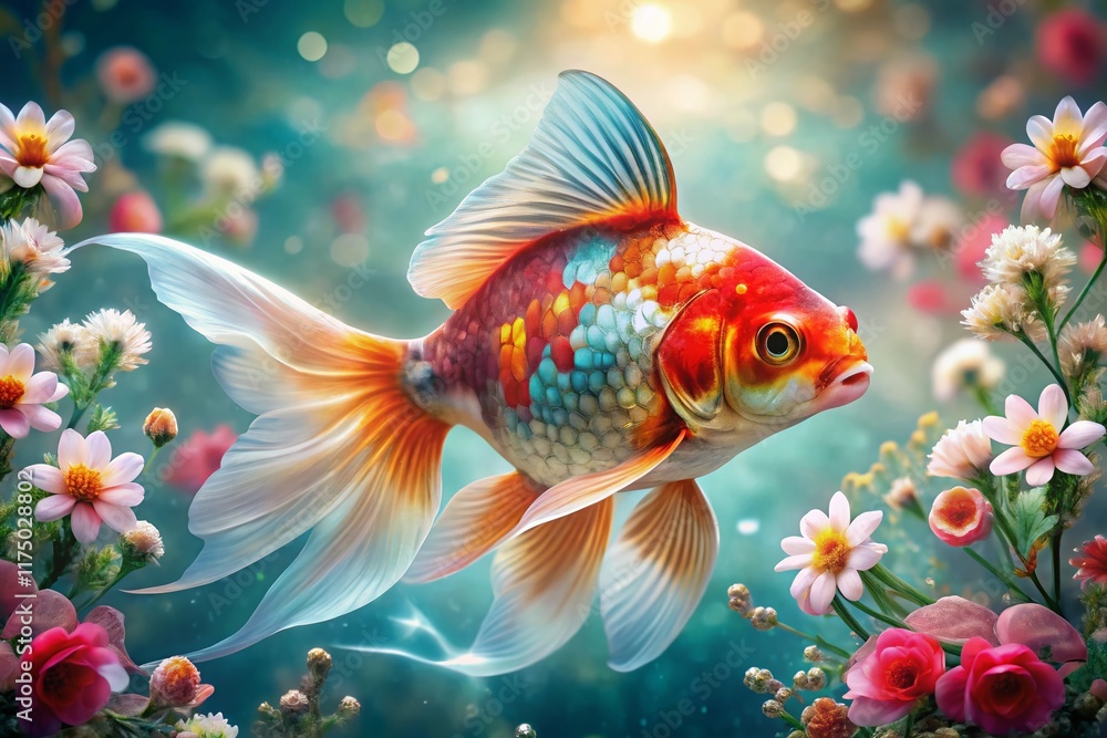 Graceful Goldfish: Double Exposure Underwater Art Graceful Goldfish: Double Exposure Underwater Art