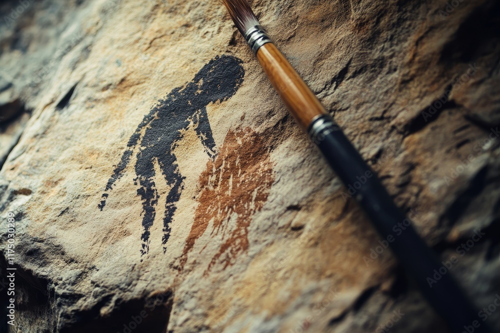 Naklejka premium Cave art mastery ancient artists creating stunning rock paintings in prehistoric caves