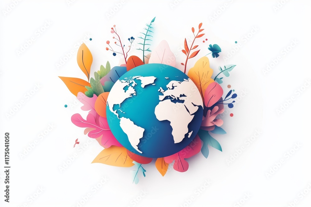 Naklejka premium Earth day awareness concept with a clean background celebrating global environmental protection
