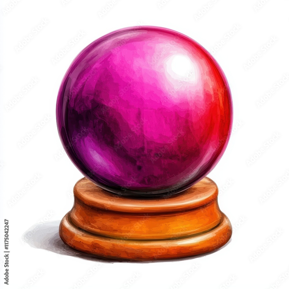 Mystical Purple Crystal Ball on Wooden Stand Fortune Teller Prop Prediction Magic Sphere Mystical Purple Crystal Ball on Wooden Stand Fortune Teller Prop Prediction Magic Sphere
