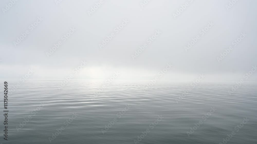 Fog over the sea. Sea surface during winter. Foggy and cloudy day. Fog over the sea. Sea surface during winter. Foggy and cloudy day.