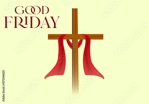 Good Friday. Background with wooden cross, Vector illustration