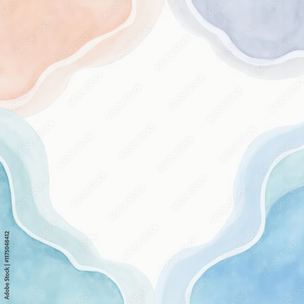 Subtle Watercolor Waves Ripple into the Top-Left and Bottom-Right Corners, Framing the Center with Soft Movement Subtle Watercolor Waves Ripple into the Top-Left and Bottom-Right Corners, Framing the Center with Soft Movement