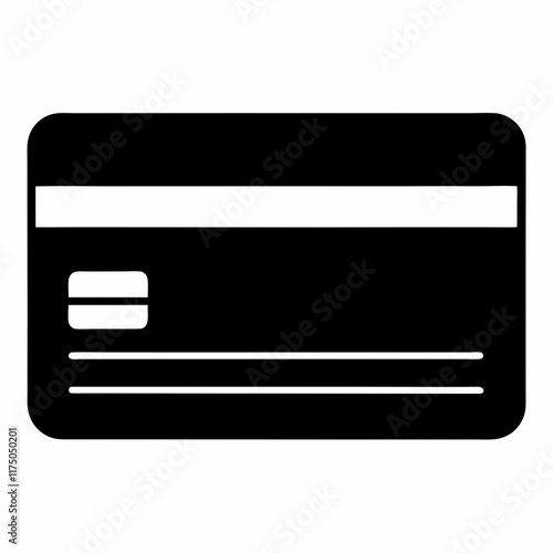 Black Credit Card Silhouette Vector Art