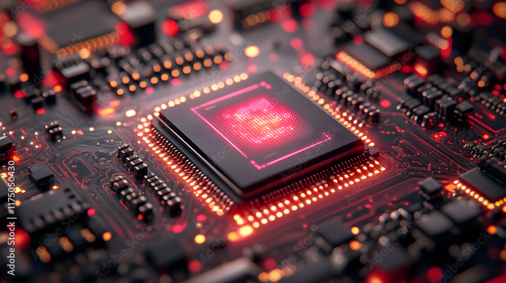 Dynamic Futuristic AI Chipset Representation Embedded in a Global Network with an Abstract Seamless Vector Background Dynamic Futuristic AI Chipset Representation Embedded in a Global Network with an Abstract Seamless Vector Background