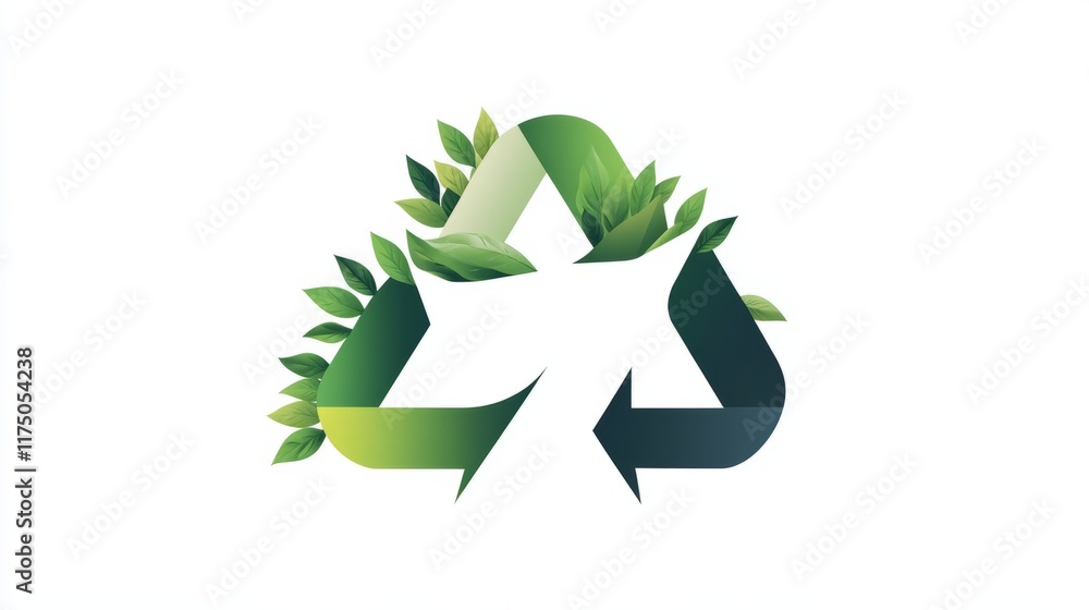 Abstract recycling logo with green leaves extending from the arrows, on a white background --ar 16:9 --stylize 250 --v 6.1 Job ID: 2b5b22ea-e777-4891-a508-5b26a73c4661 Abstract recycling logo with green leaves extending from the arrows, on a white background --ar 16:9 --stylize 250 --v 6.1 Job ID: 2b5b22ea-e777-4891-a508-5b26a73c4661
