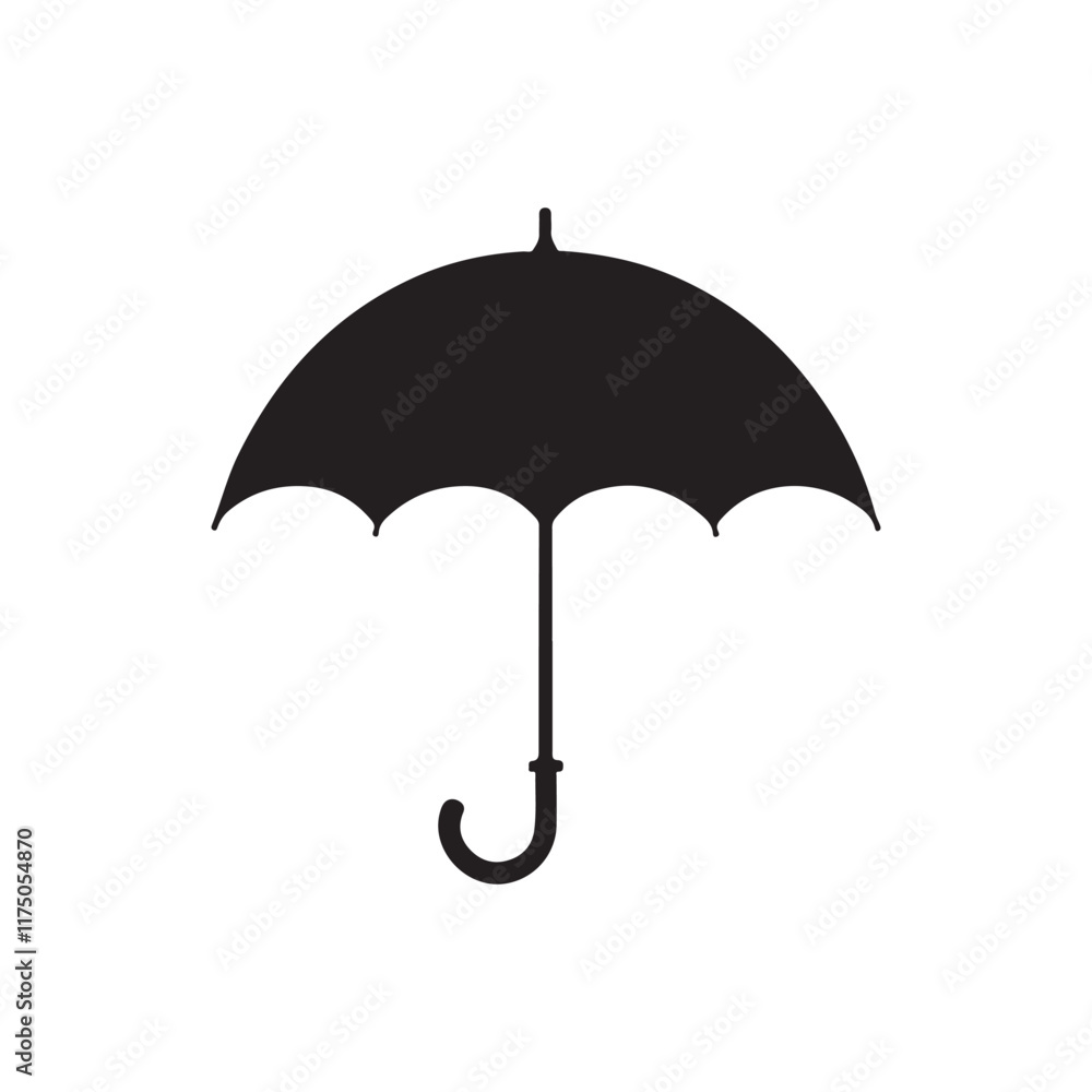 Umbrella vector silhouette on white background Umbrella vector silhouette on white background
