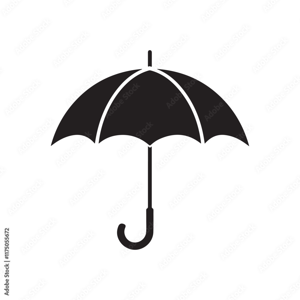 Umbrella vector silhouette on white background Umbrella vector silhouette on white background