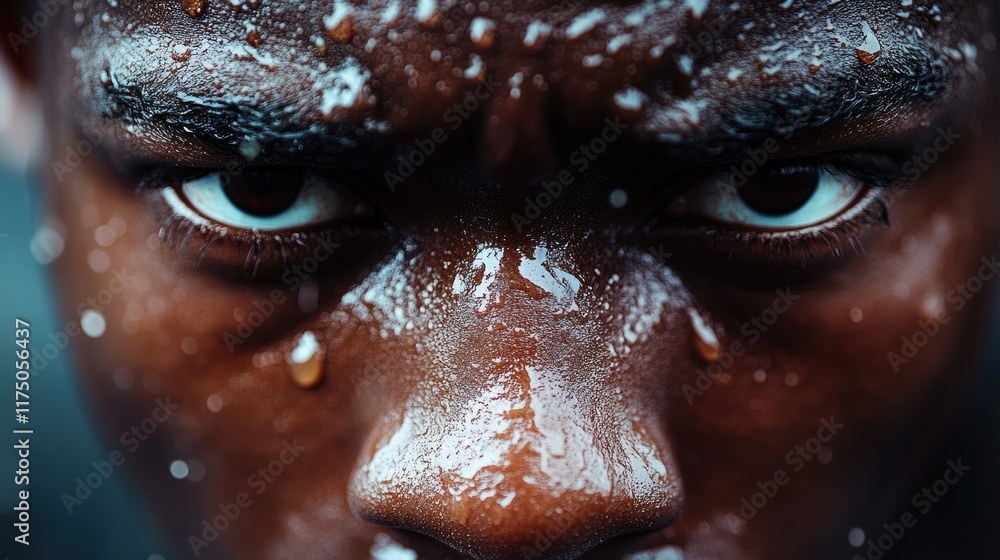 A Close Up Of A Sweaty Athletes Face A Close Up Of A Sweaty Athletes Face