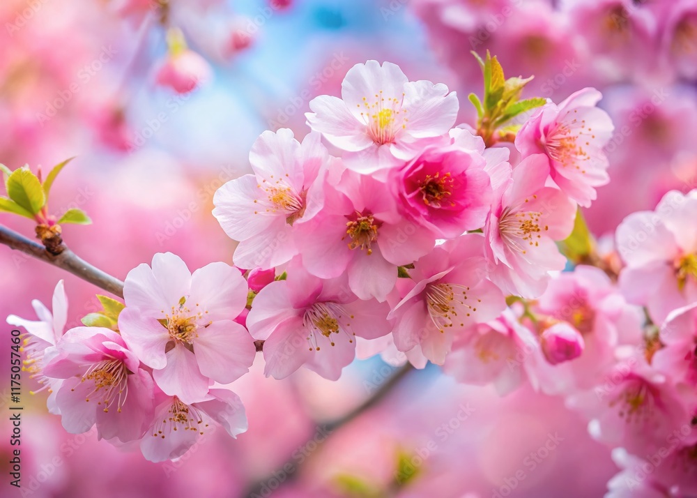 Pink Cherry Blossom Bokeh: Spring Floral Background Image Pink Cherry Blossom Bokeh: Spring Floral Background Image