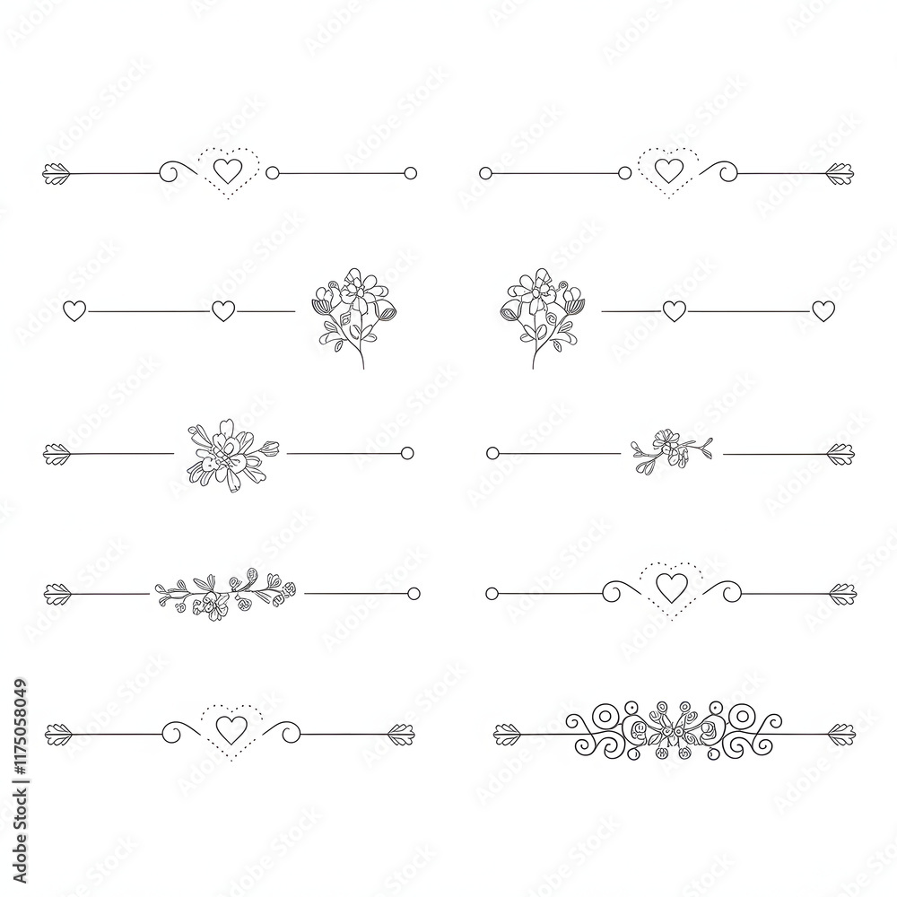 Obraz premium set of decorative swirls and line illustration elements for design