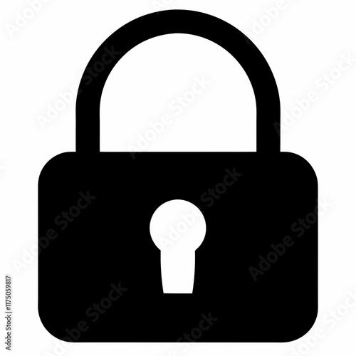 Black Padlock Silhouette Vector Illustration