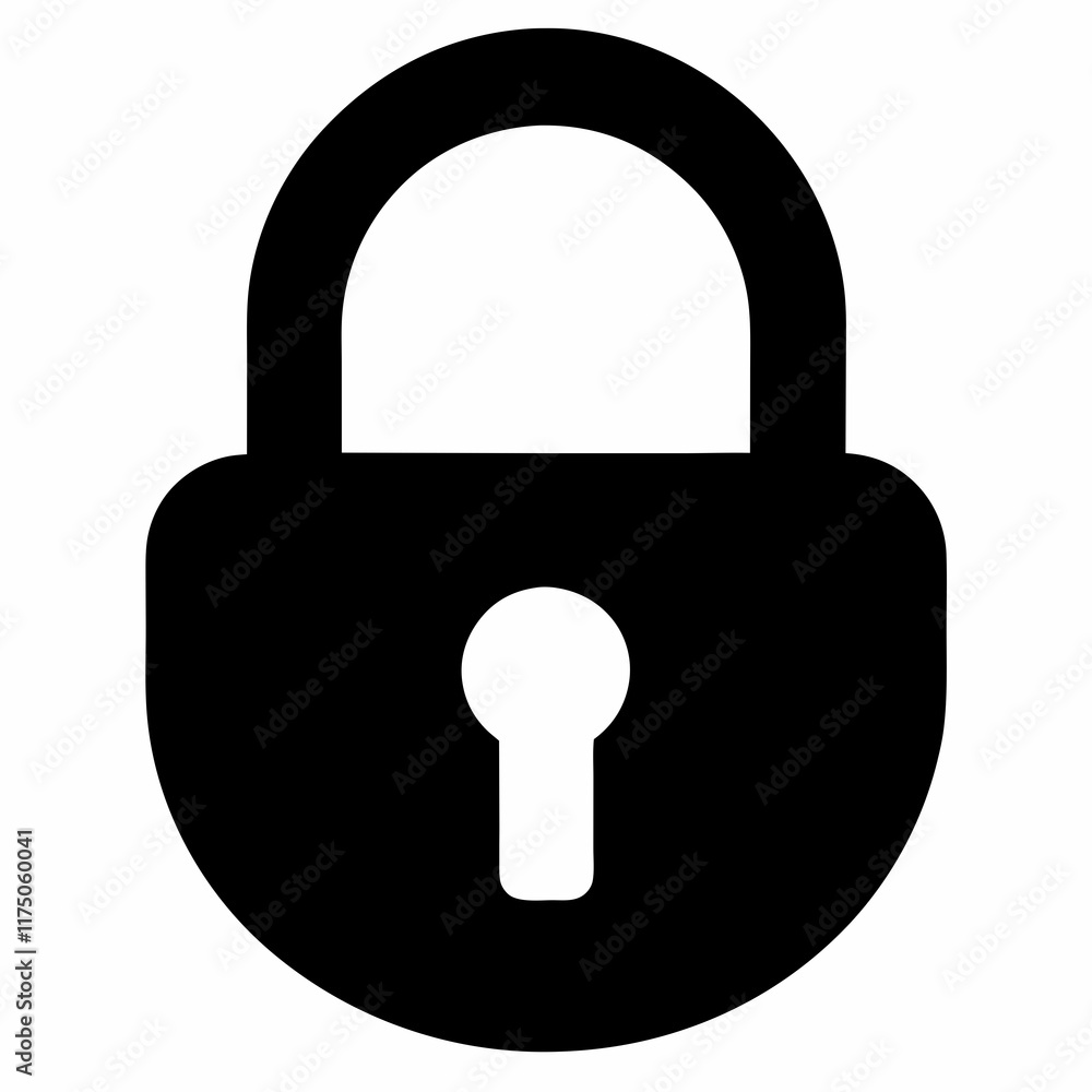 Black Padlock Silhouette Vector Illustration Black Padlock Silhouette Vector Illustration