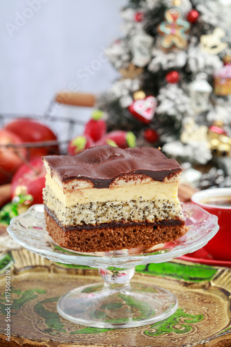 Wallpaper Mural Multi layer cake with vanilla, poppy seed and chocolate. Torontodigital.ca