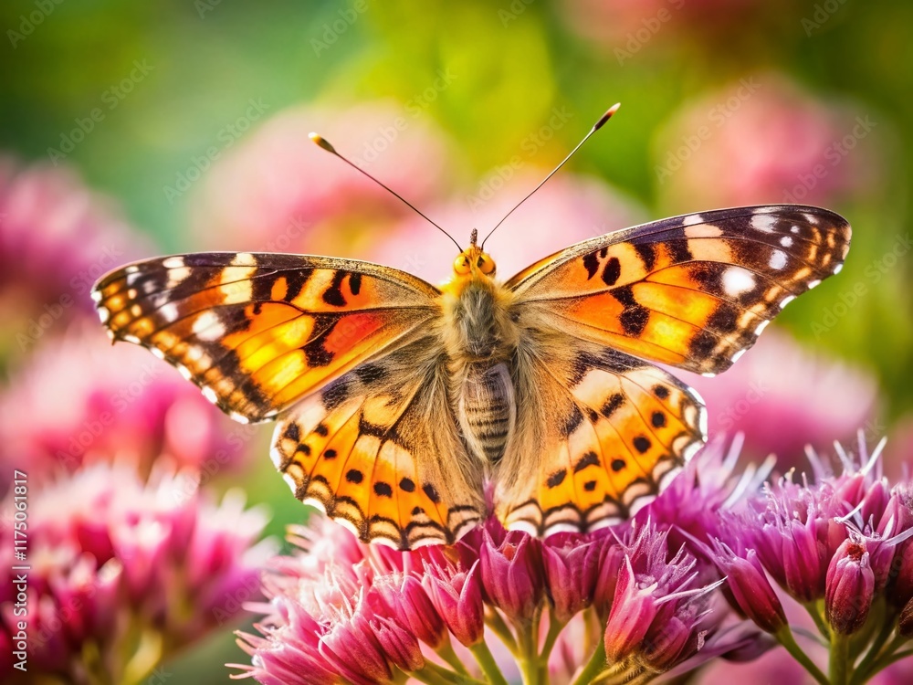 Pink Lady Butterfly Close-Up: Delicate Wings in Nature's Embrace Pink Lady Butterfly Close-Up: Delicate Wings in Nature's Embrace