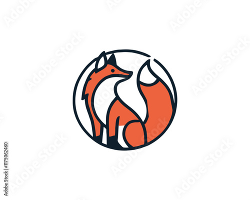 Colorful fox logo design icon symbol vector illustration