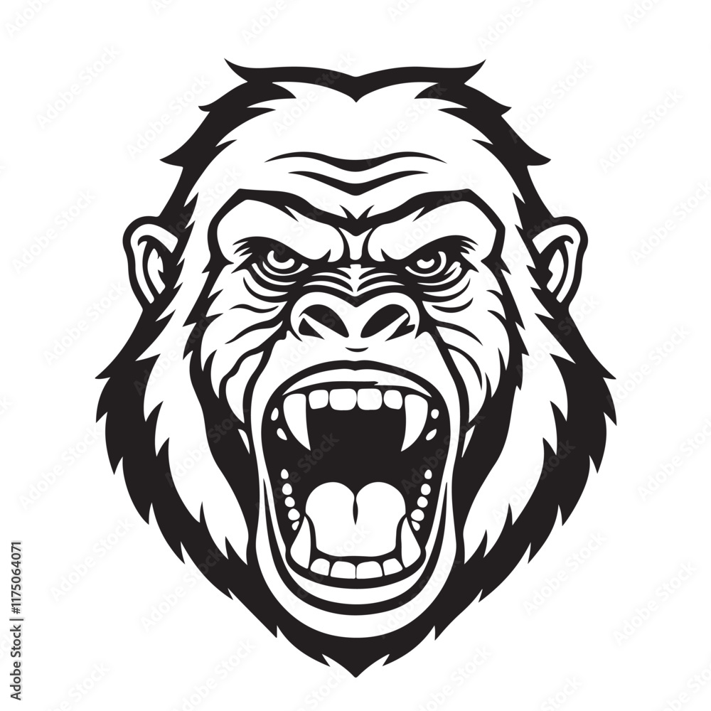 A gorilla head vector artwork illustration A gorilla head vector artwork illustration