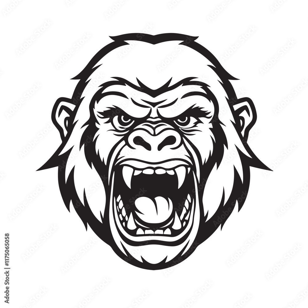 Obraz premium A gorilla head vector artwork illustration
