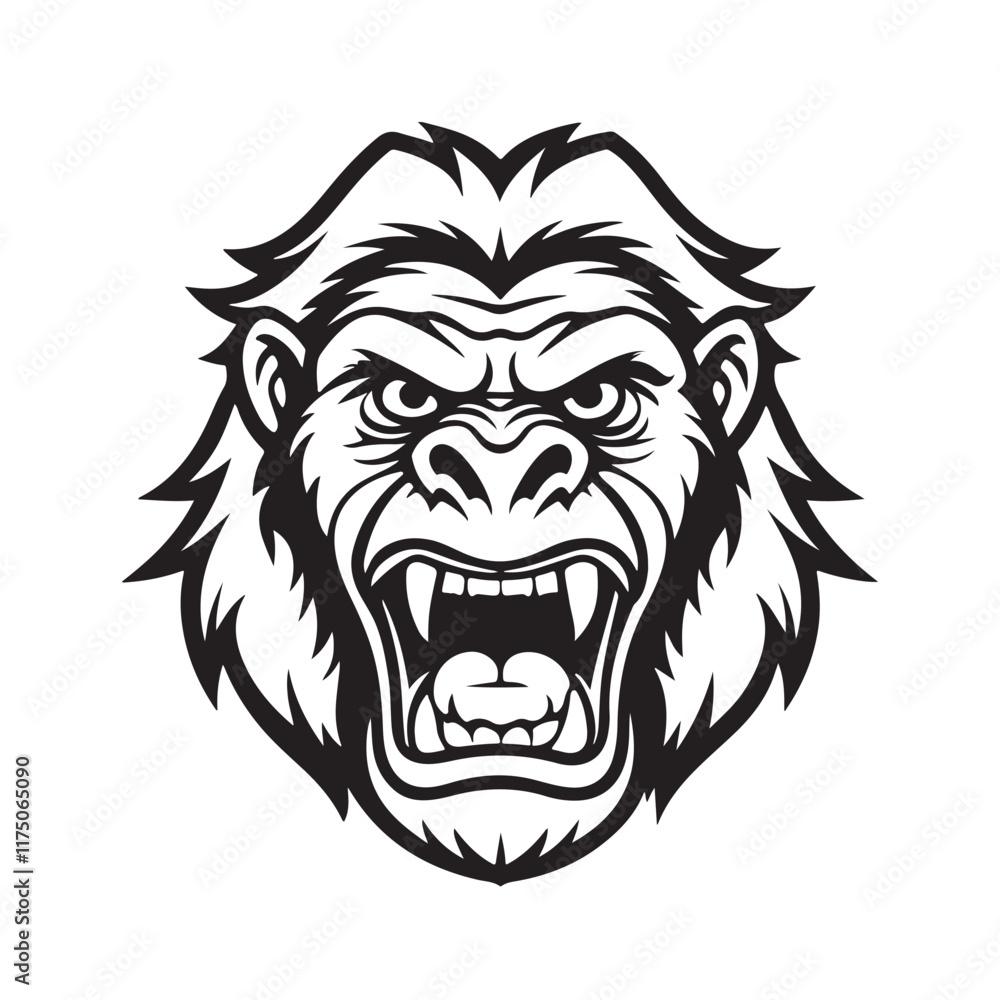 Obraz premium A gorilla head vector artwork illustration