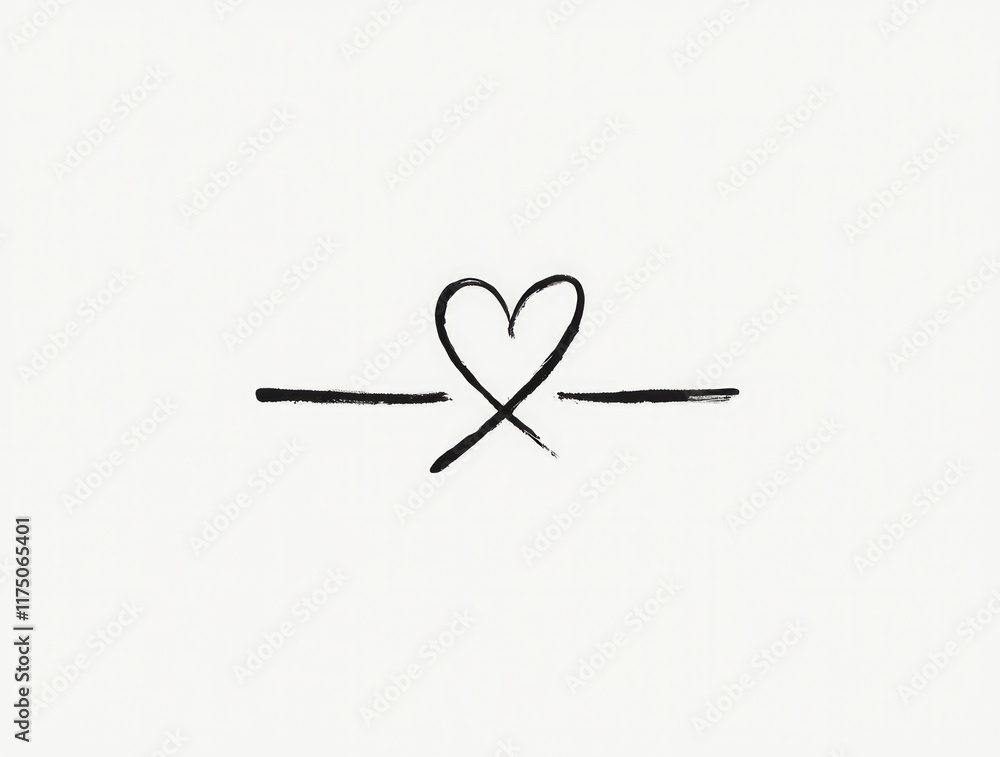 A Minimalist Design Where a Heart Shape Is Formed by the Negative Space Between Two Thin Clean Lines A Minimalist Design Where a Heart Shape Is Formed by the Negative Space Between Two Thin Clean Lines